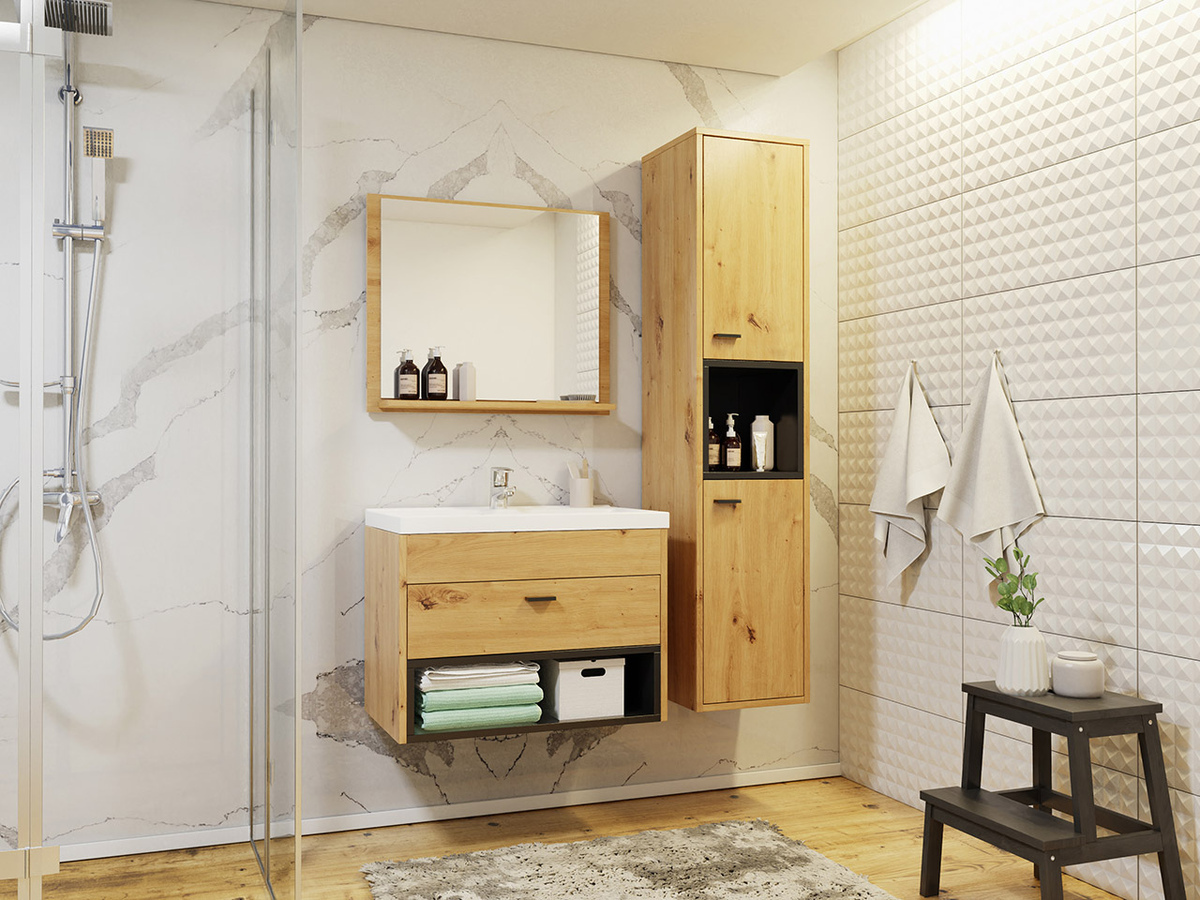 Bathroom set Velum I (Artisan oak + Black)