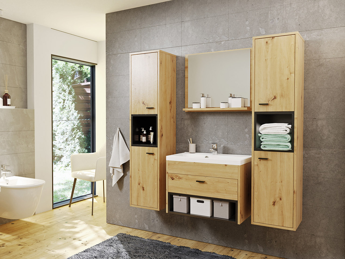 Bathroom set Velum II (Artisan oak + Black)