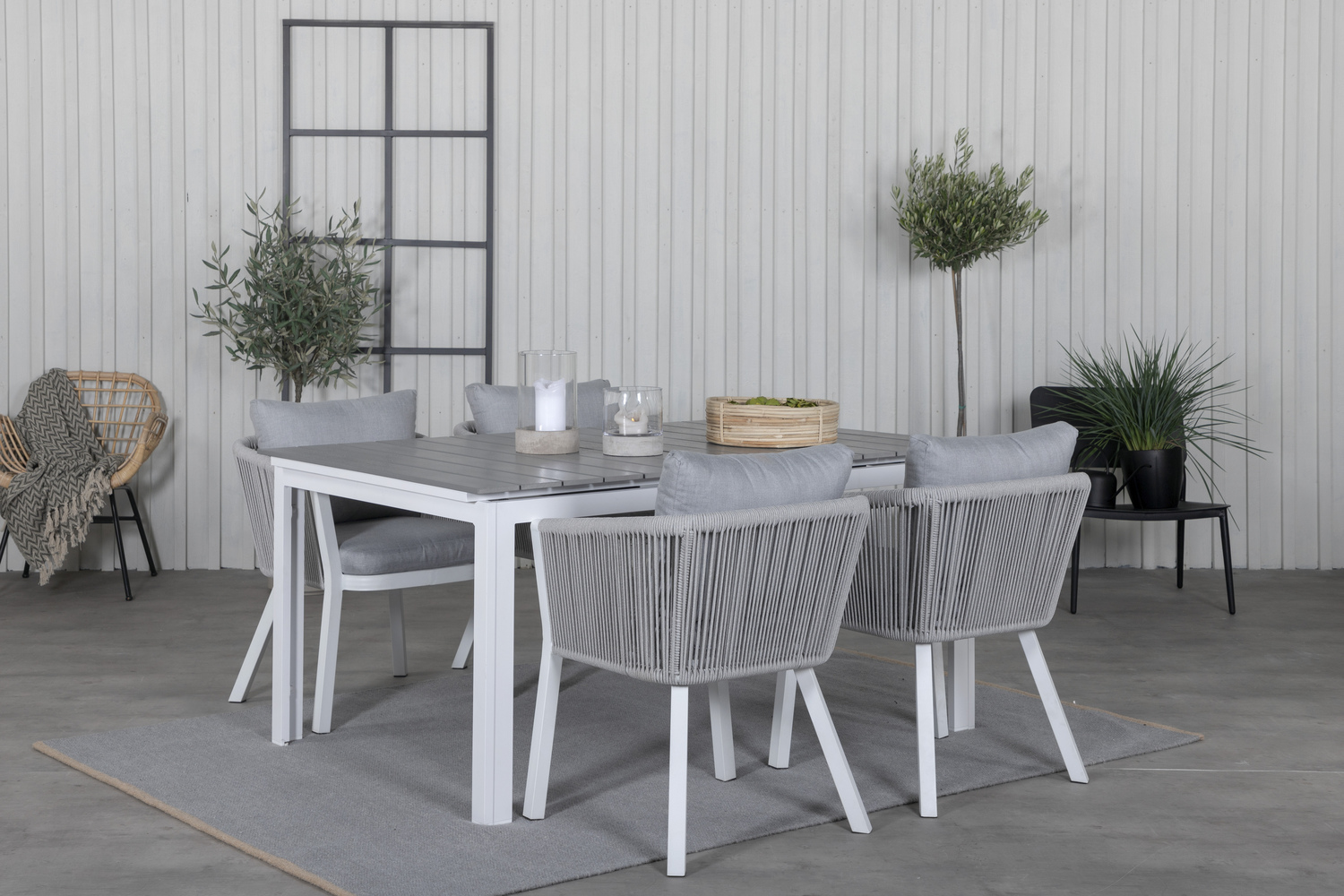 Outdoor table Dallas 665 (Grey + White)