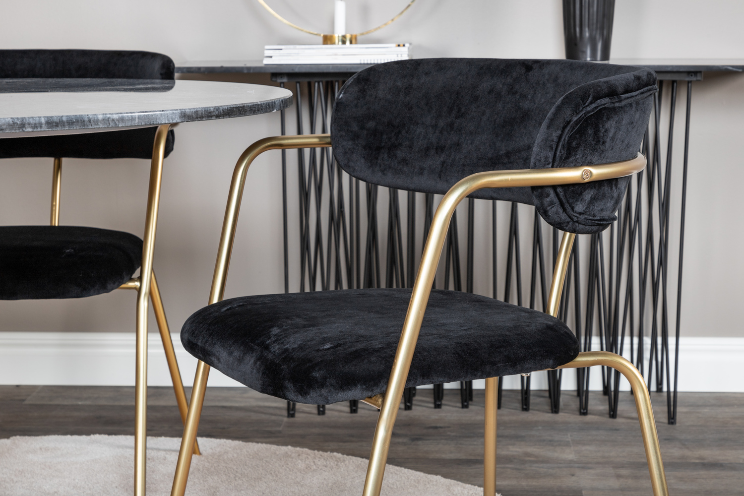 Dining set Dallas 1208 (Black + Golden)