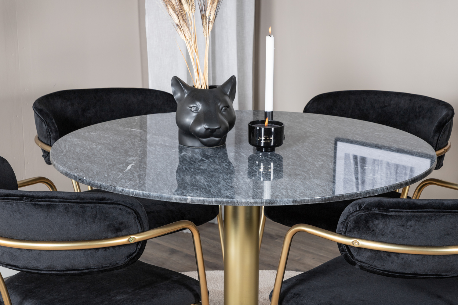 Dining set Dallas 1208 (Black + Golden)