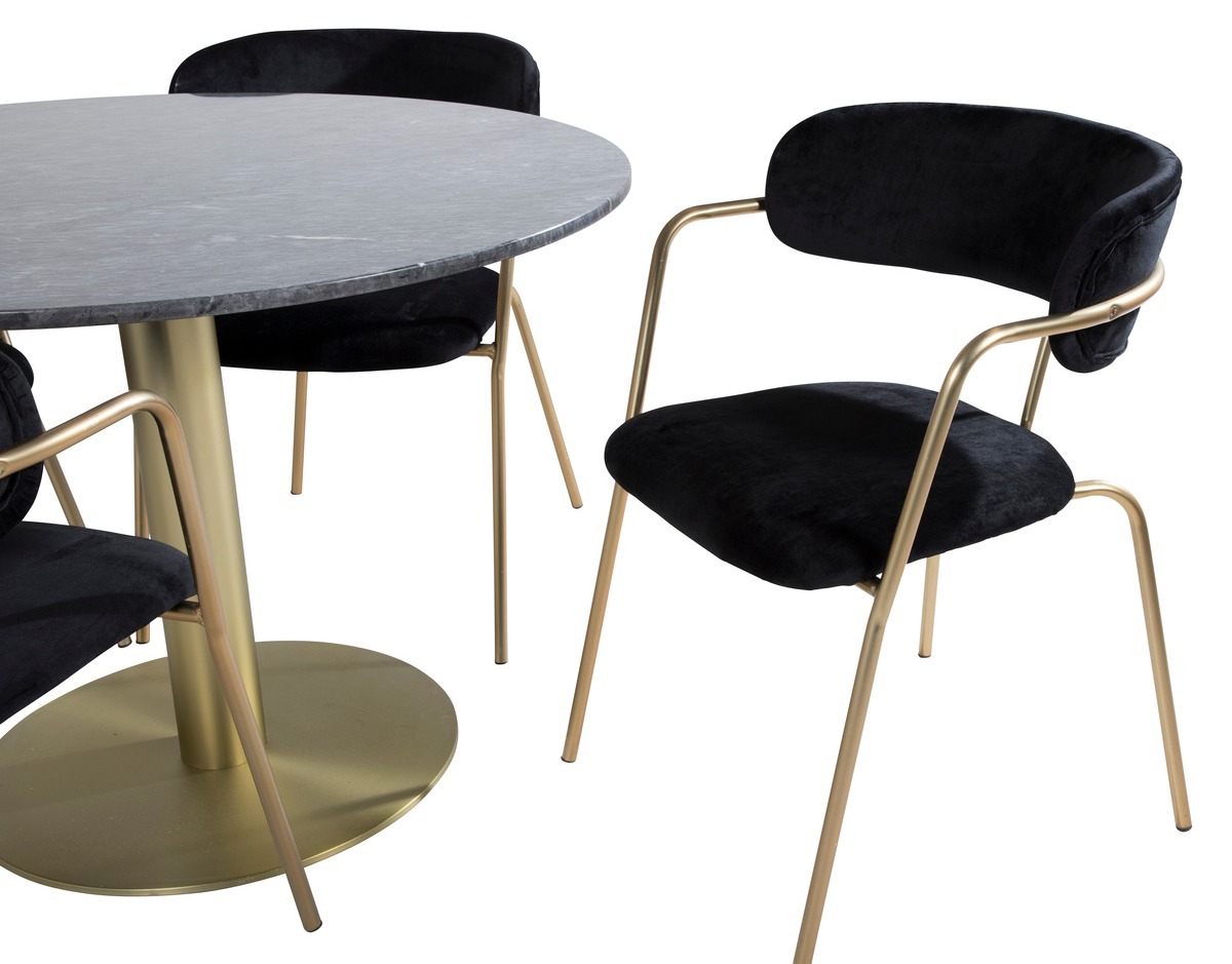 Dining set Dallas 1208 (Black + Golden)