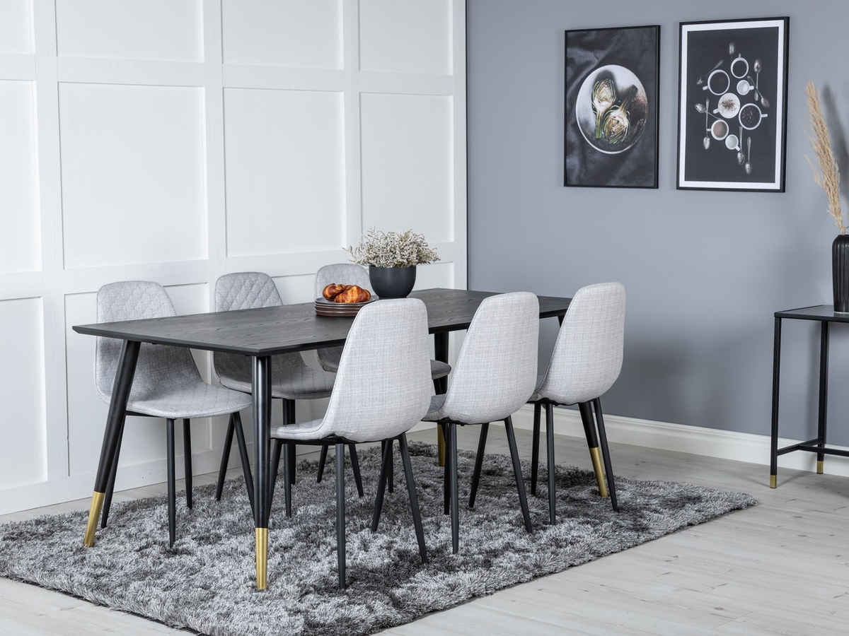 Dining set Dallas 2594 (Black + Brass)