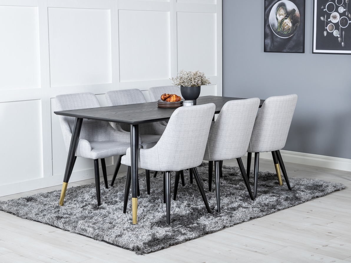 Dining set Dallas 2599 (Black + Brass)