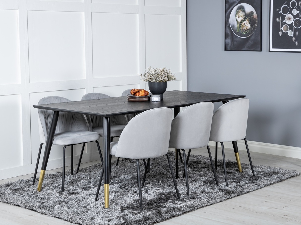 Dining set Dallas 2600 (Black + Brass)