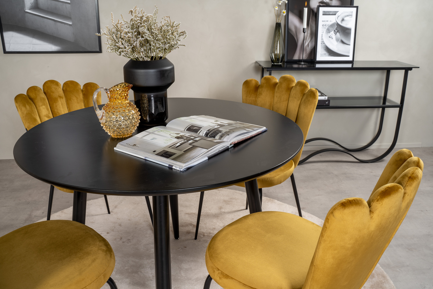 Dining set Dallas 1264 (Yellow + Black)