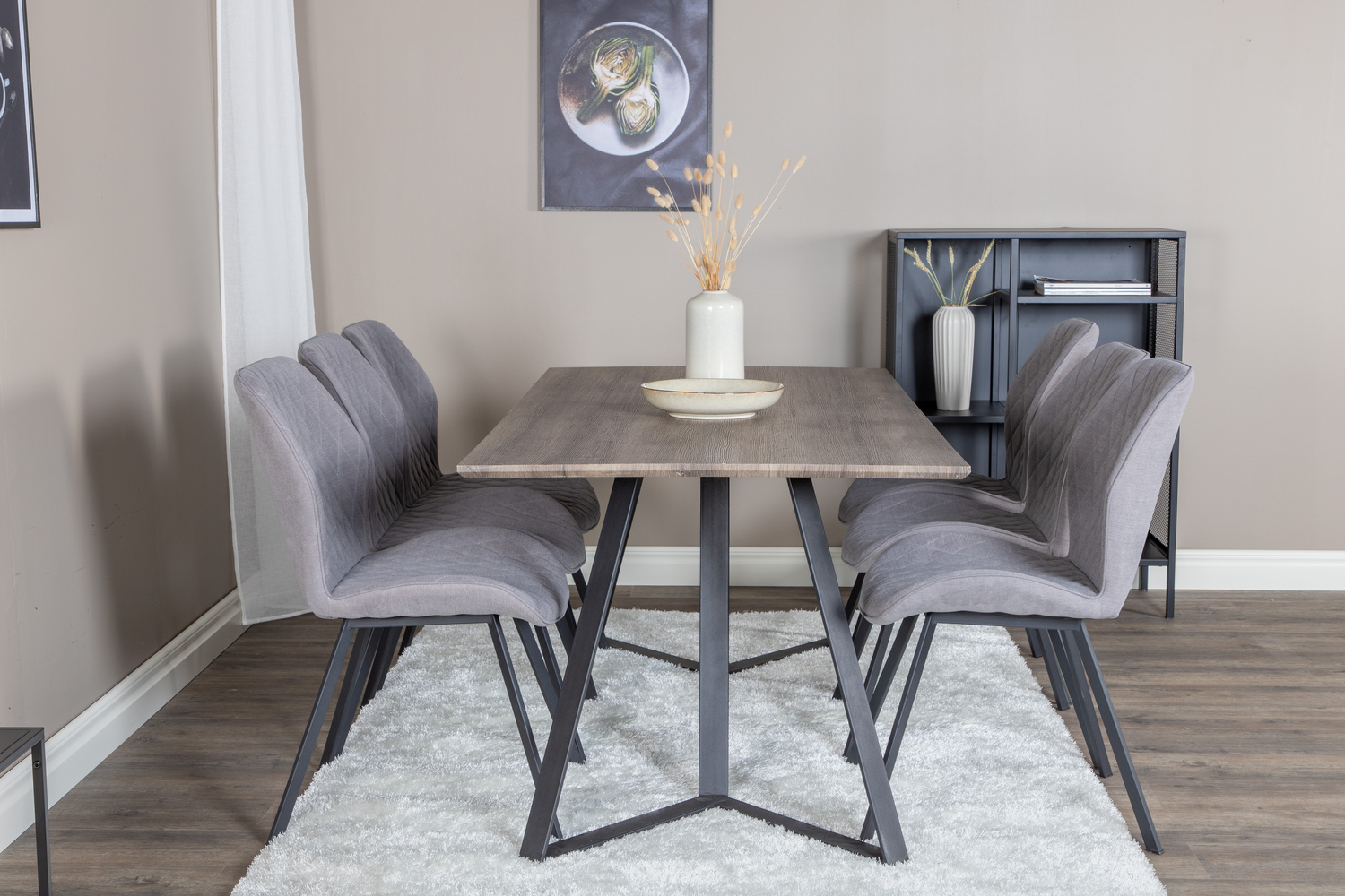 Dining set Dallas 1359 (Grey + Black)