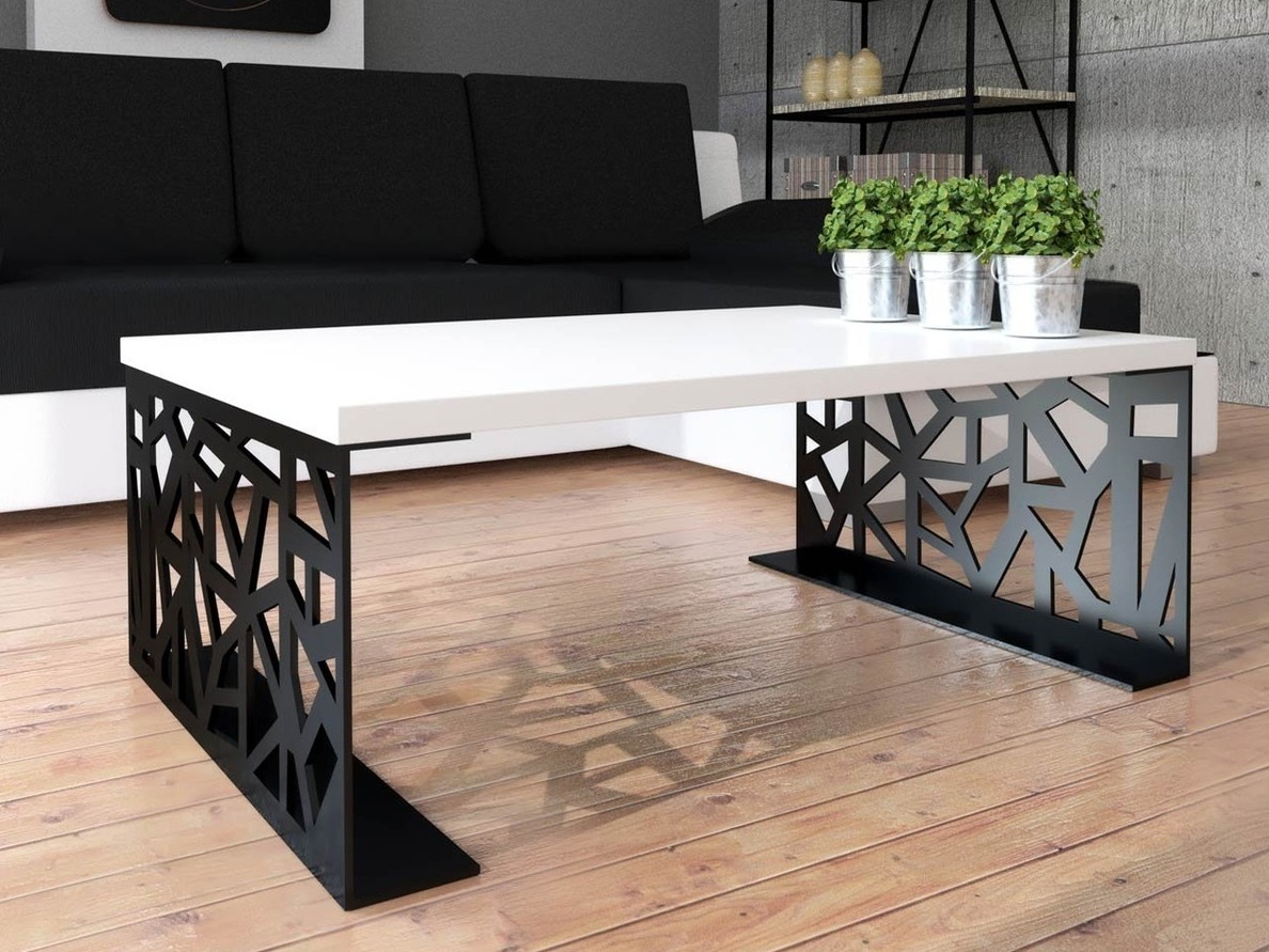 Τραπεζάκι σαλονιού Germantown 101 (Μαύρο ματ + Γυαλιστερό λευκό)