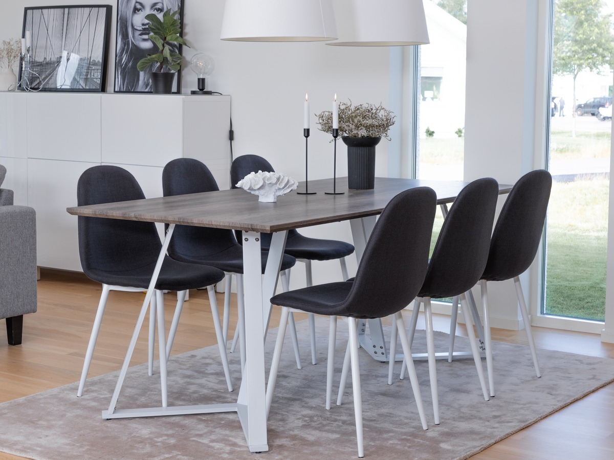 Dining set Dallas 1804 (White + Black)