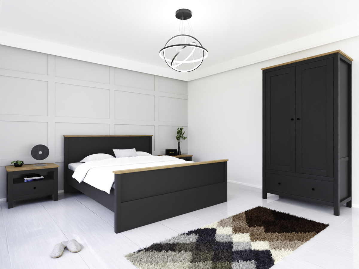 Bedroom set Sordoro 123 (Graphite + Artisan oak)