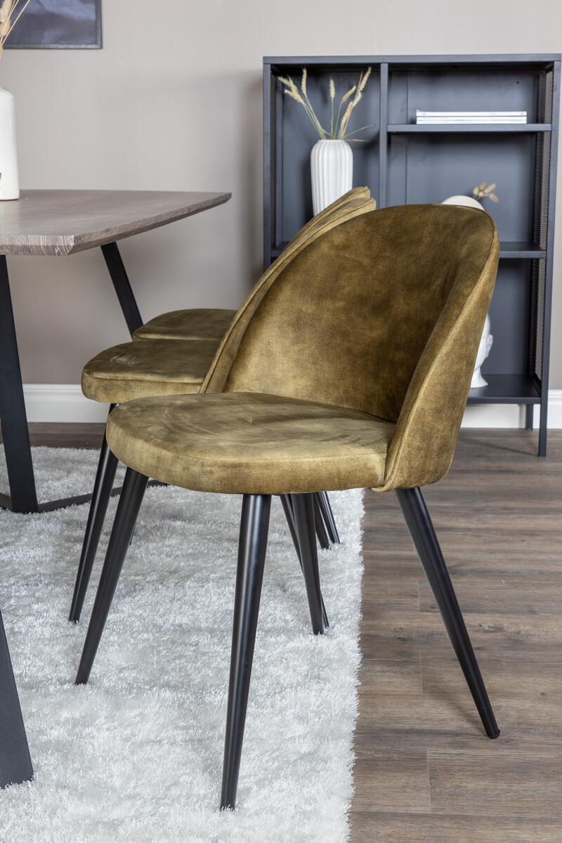 Dining set Dallas 340 (Dusty green + Black)