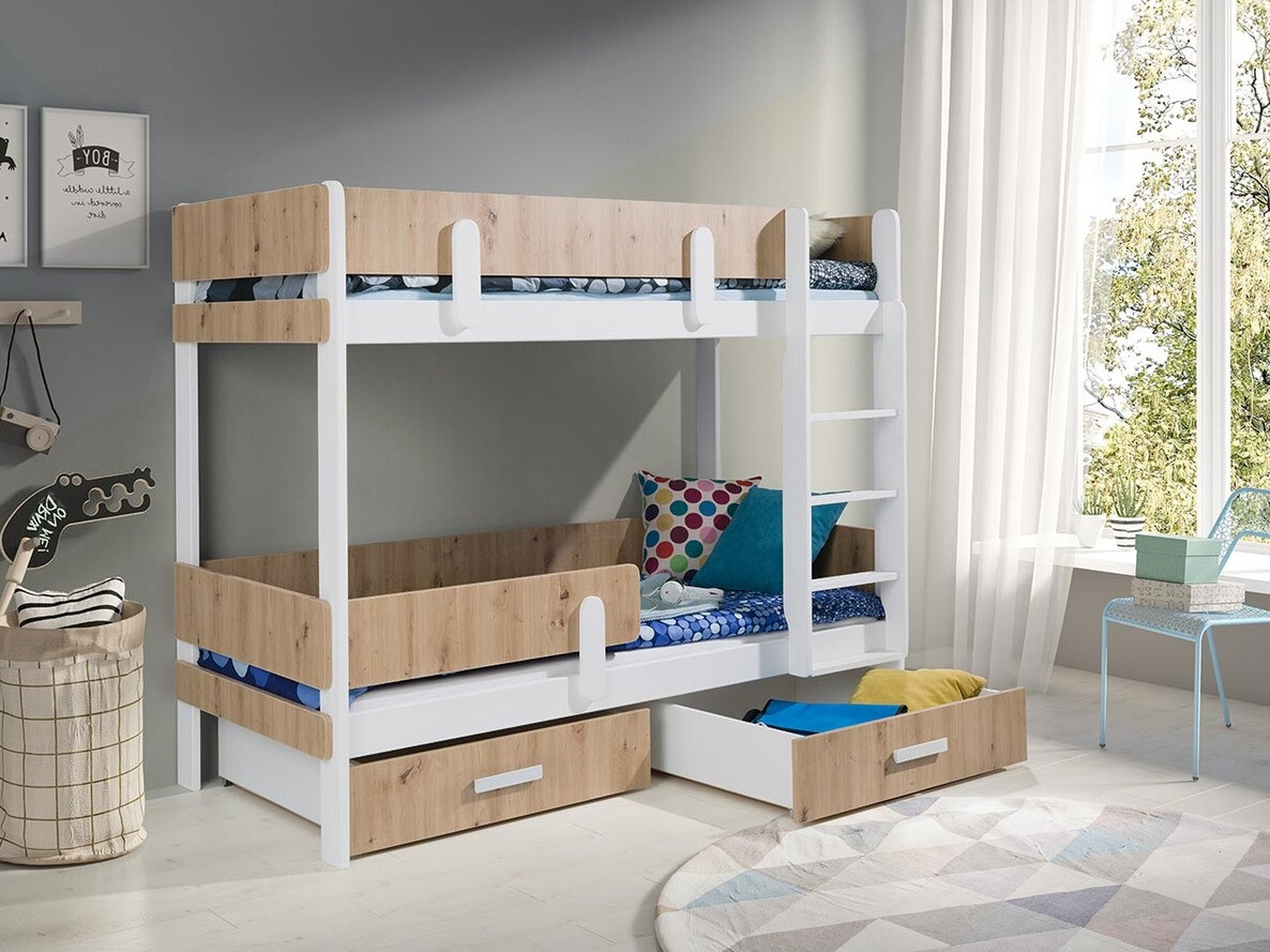 Bunk bed Henderson 144 (White + Artisan oak)