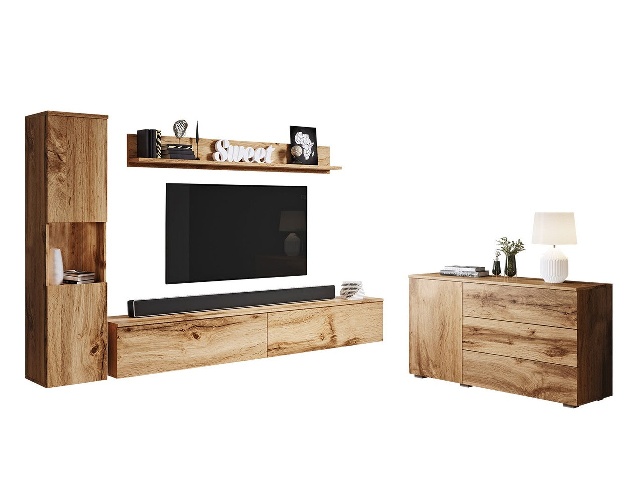 Σετ επίπλων σαλονιού Sarasota 132 (Δρυς wotan)