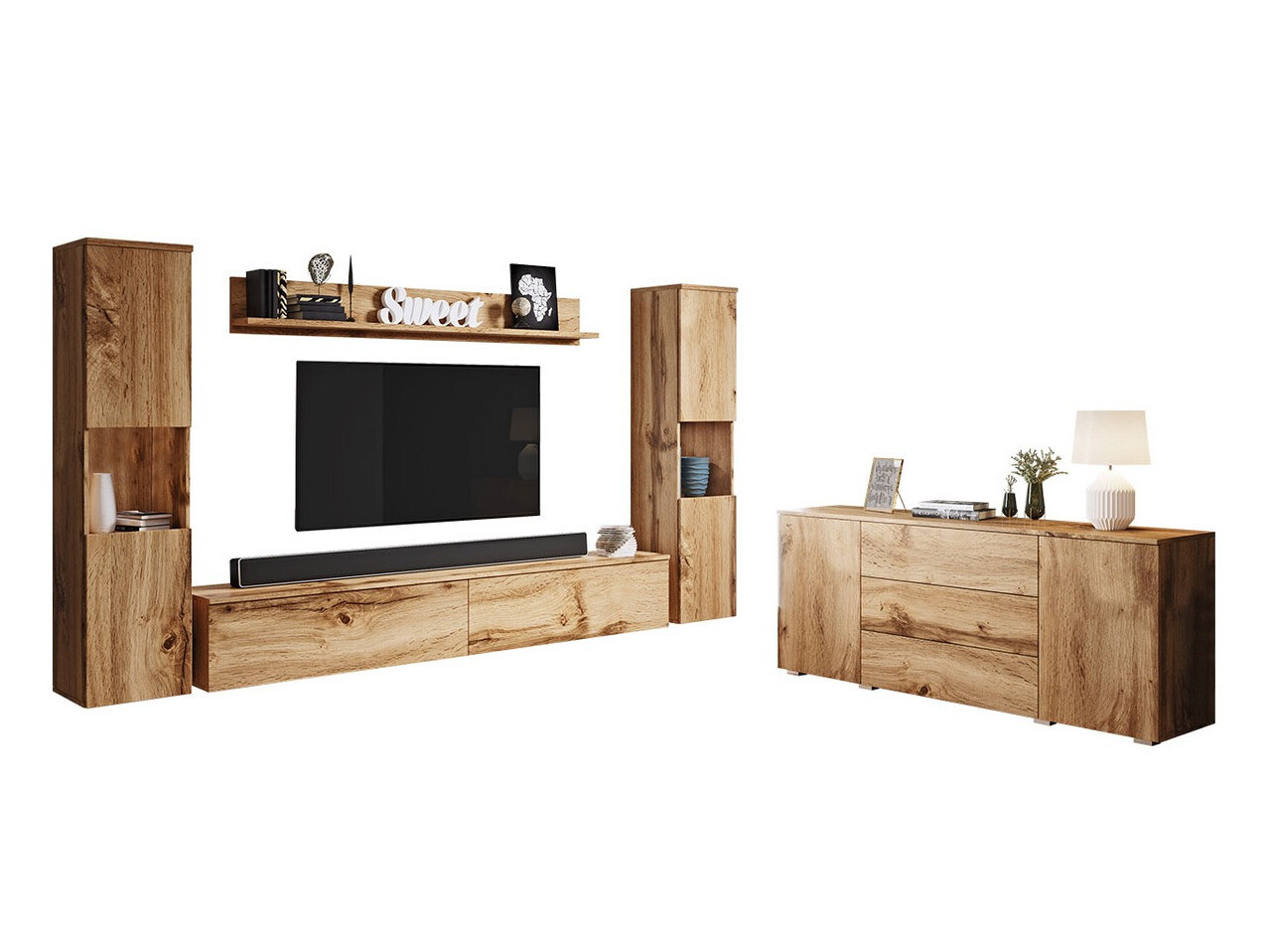 Σετ επίπλων σαλονιού Sarasota 133 (Δρυς wotan)