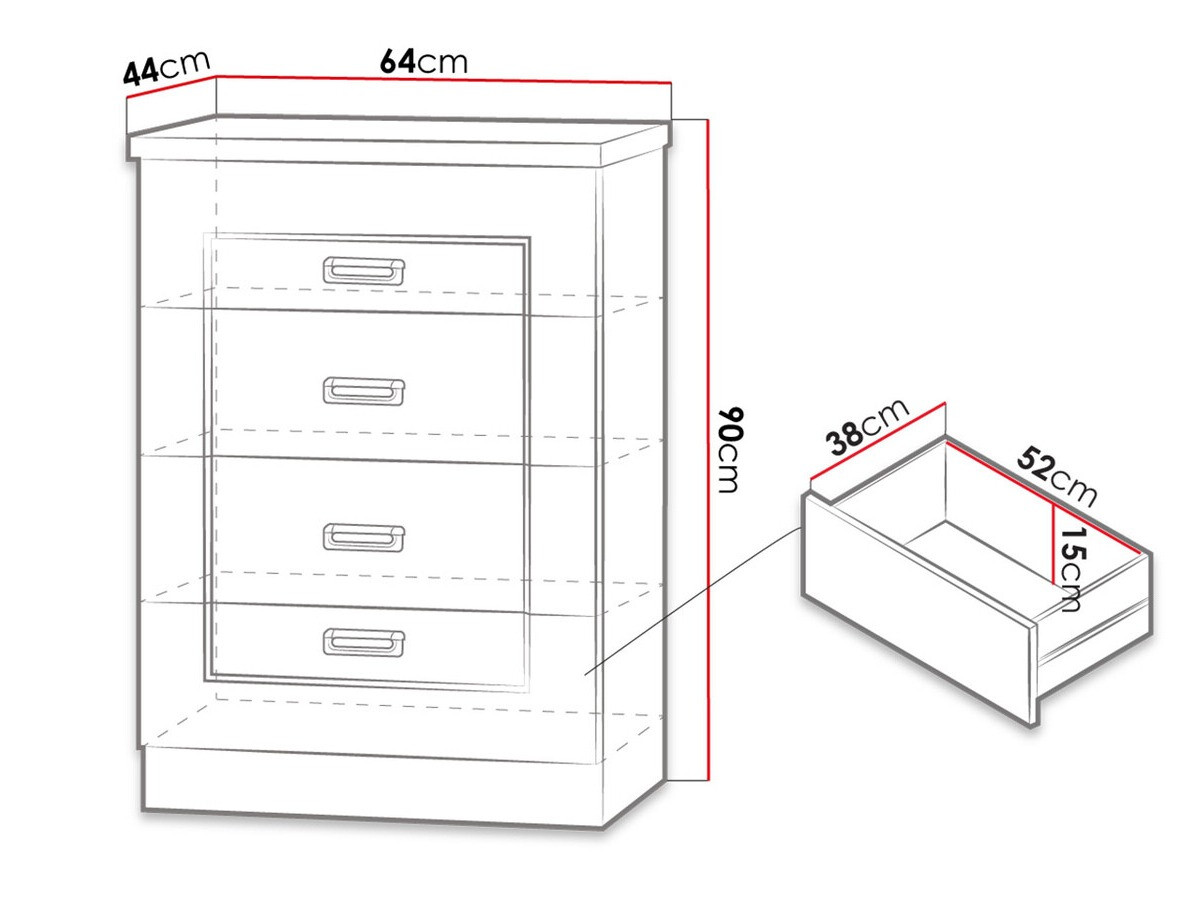 Chest of drawers Lircava 103 (Lefkas oak)