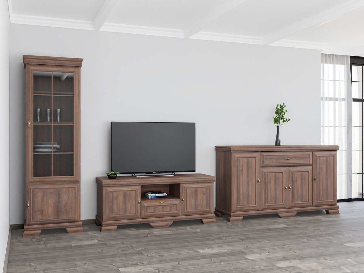 Σετ επίπλων σαλονιού Salmeru 108 (Samoa King Καρυδί)