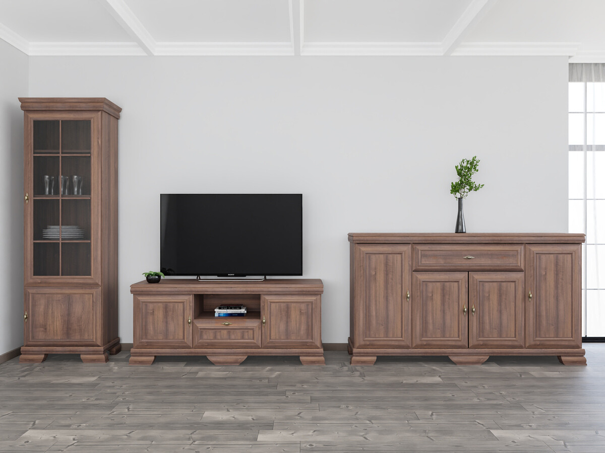 Σετ επίπλων σαλονιού Salmeru 108 (Samoa King Καρυδί)