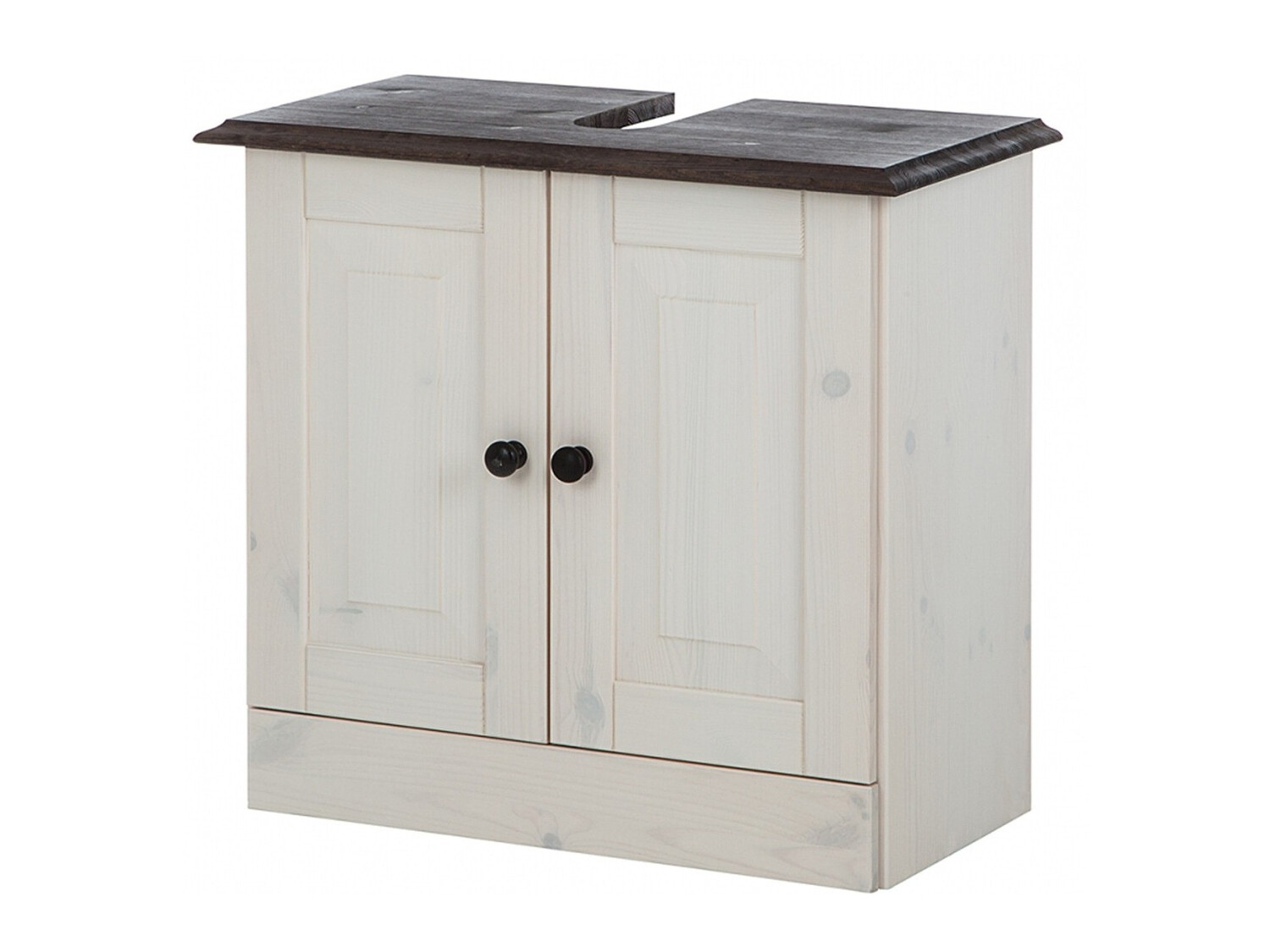 Standing bathroom cabinet for washbasin Deletri 101 (White + Havana Oak)