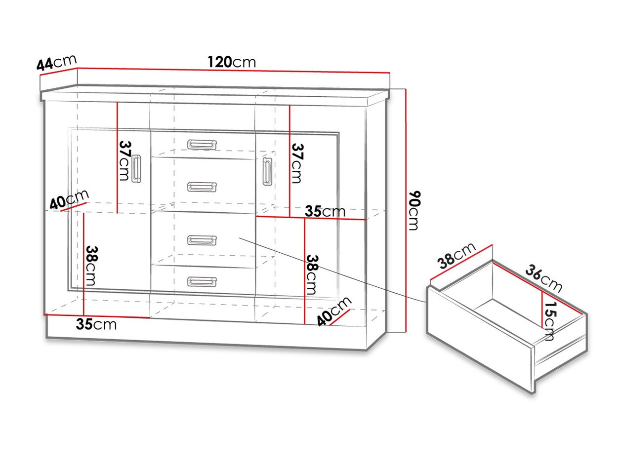 Chest of drawers Lircava 104 (Lefkas oak)