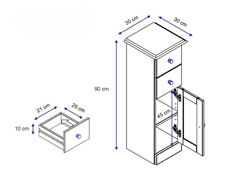 Όρθιο ντουλάπι μπάνιου Deletri 110 (Πεύκο)