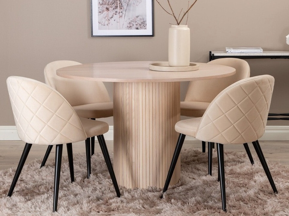 Σετ τραπεζαρίας Dallas 3072 (Κρεμ + Μαύρο)