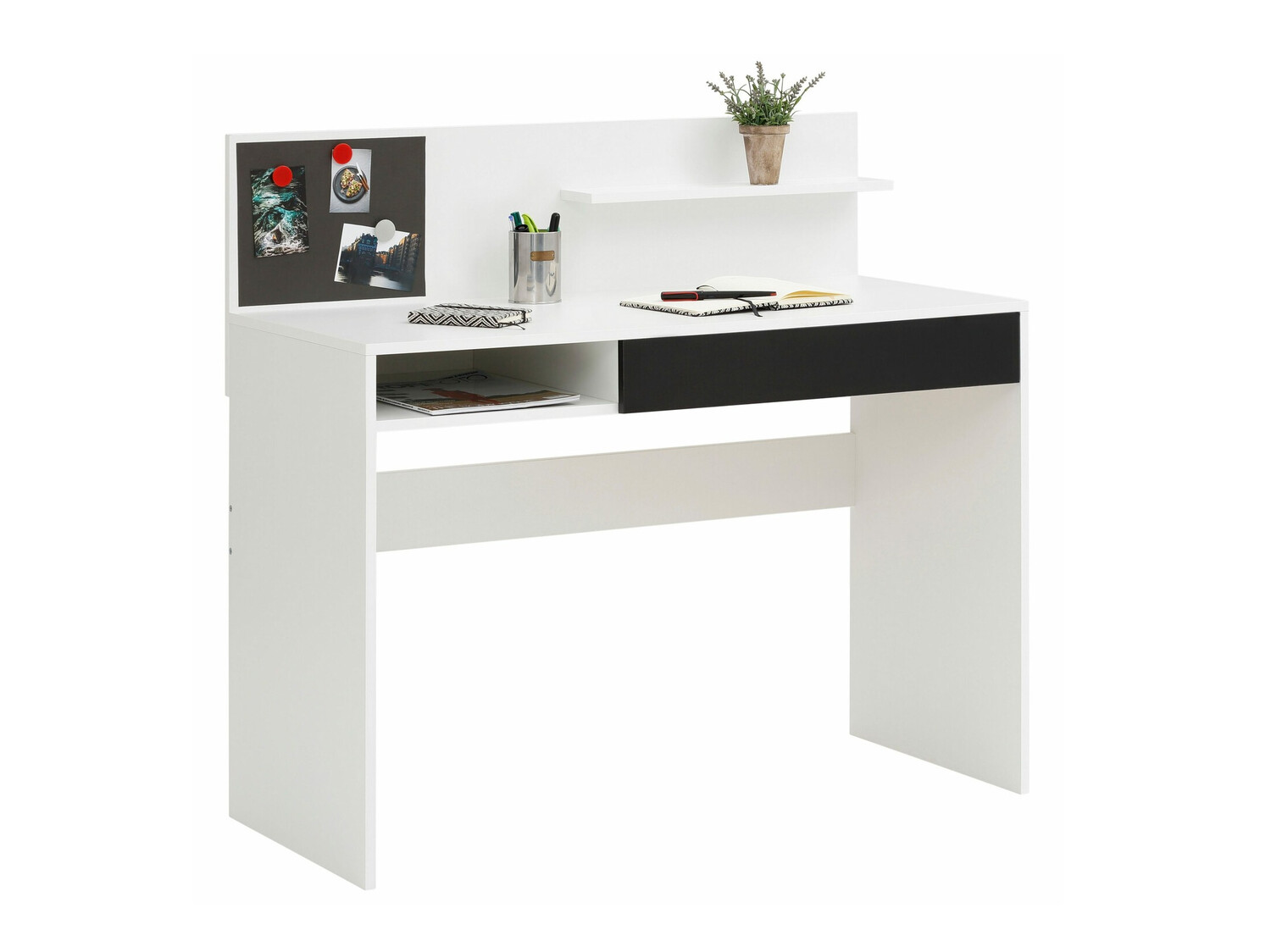Γραφείο Denton 301 (Άσπρο + Μαύρο)