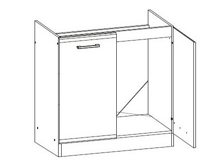 Πολυμορφικό ντουλάπι νεροχύτη με πόρτες Eli Dark 107