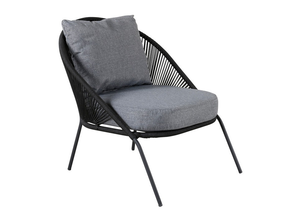 Πολυθρόνα εξωτερικού χώρου Dallas 1079 (Μαύρο + Γκρι)