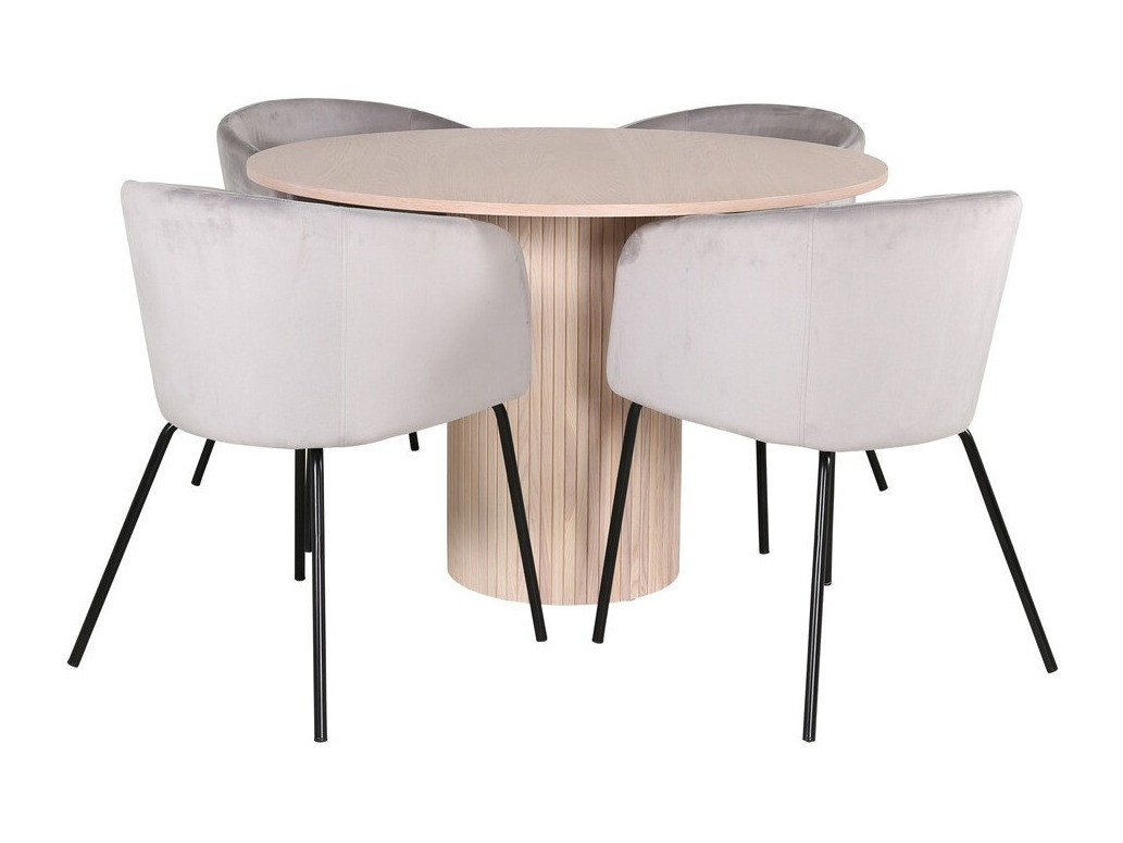 Dining set Dallas 2557 (Light grey + Black)