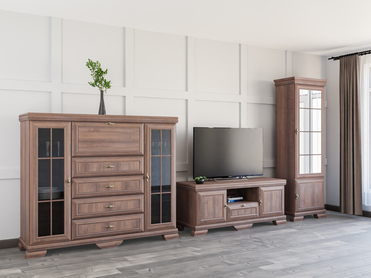 Σετ επίπλων σαλονιού Salmeru 117 (Samoa King Καρυδί)