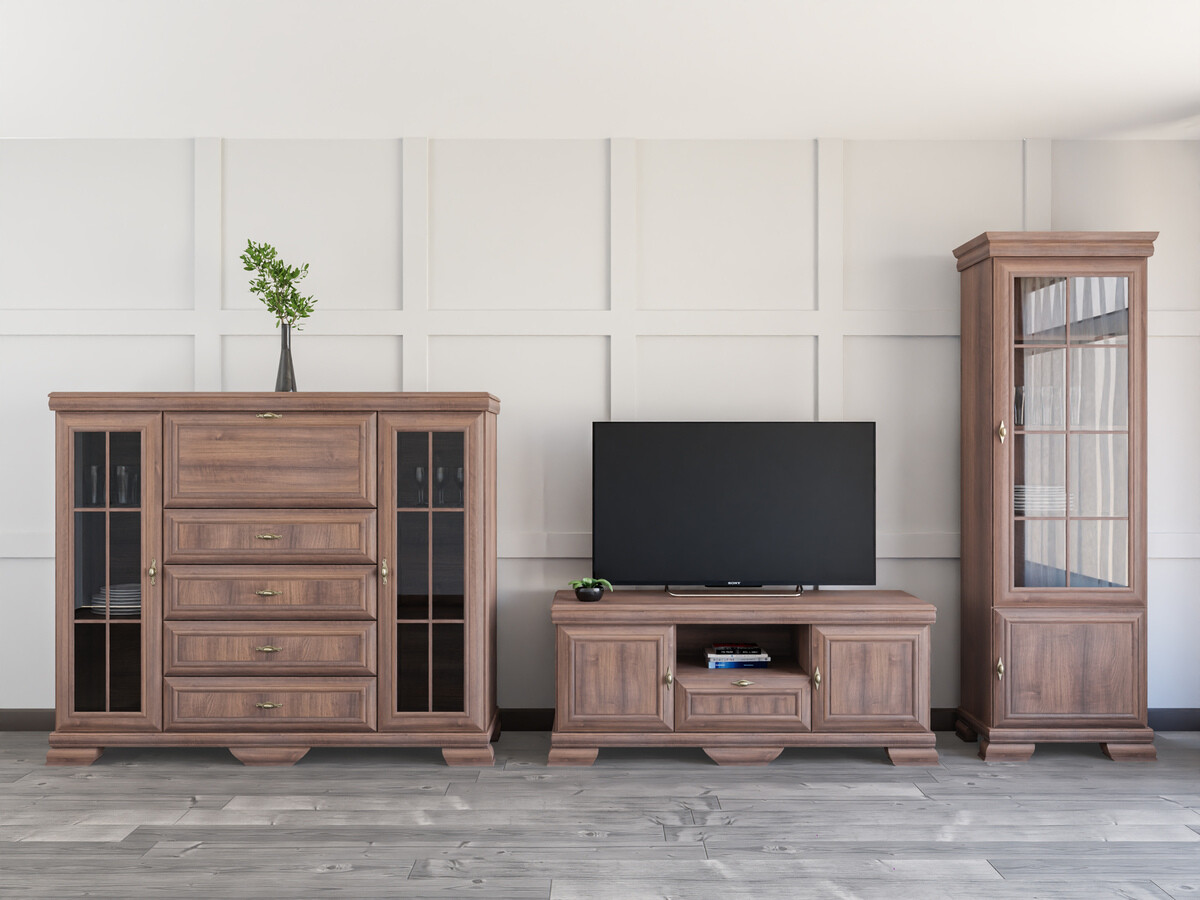 Σετ επίπλων σαλονιού Salmeru 117 (Samoa King Καρυδί)