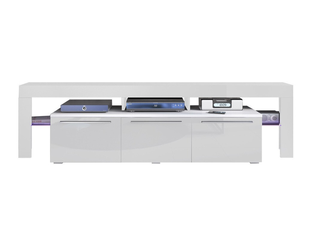 Έπιπλο τηλεόρασης Arbor (Άσπρο + Γυαλιστερό λευκό)