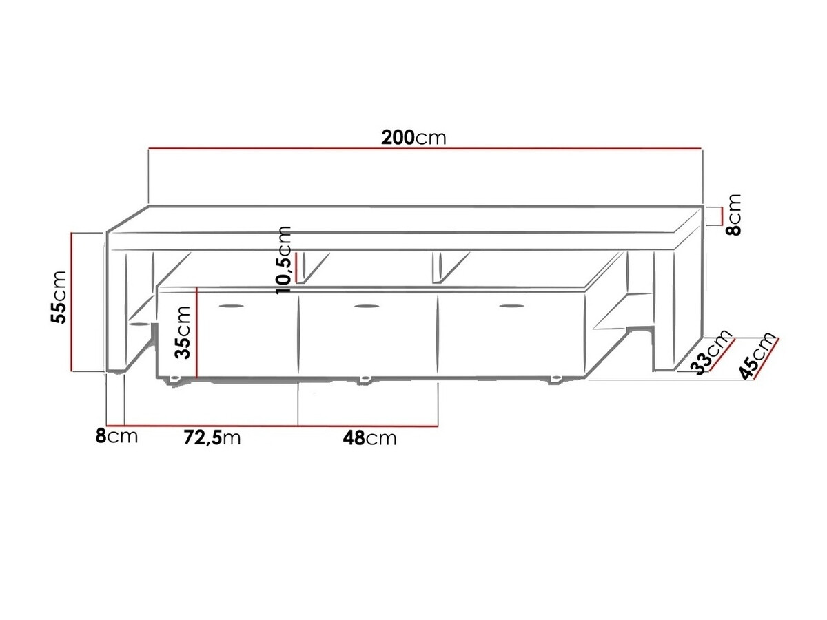 Έπιπλο τηλεόρασης Arbor (Άσπρο + Γυαλιστερό λευκό)