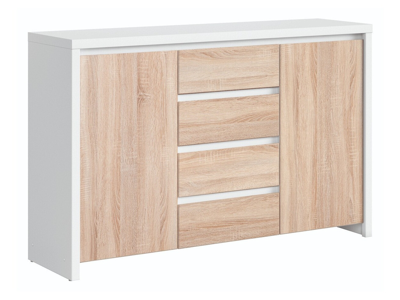 Chest of drawers Nolroma 103 (White + Sonoma oak)