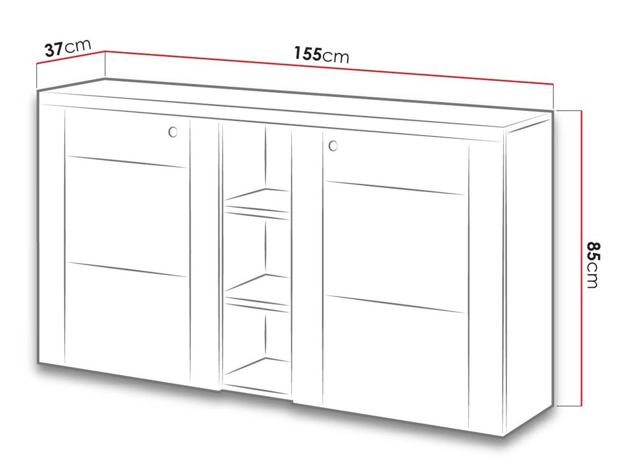 Μπουφέ Salelbo 106 (Riviera δρυς)