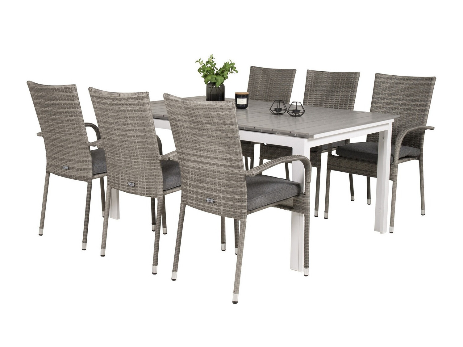 Table and chairs set Dallas 2406 (Grey + Dark grey)
