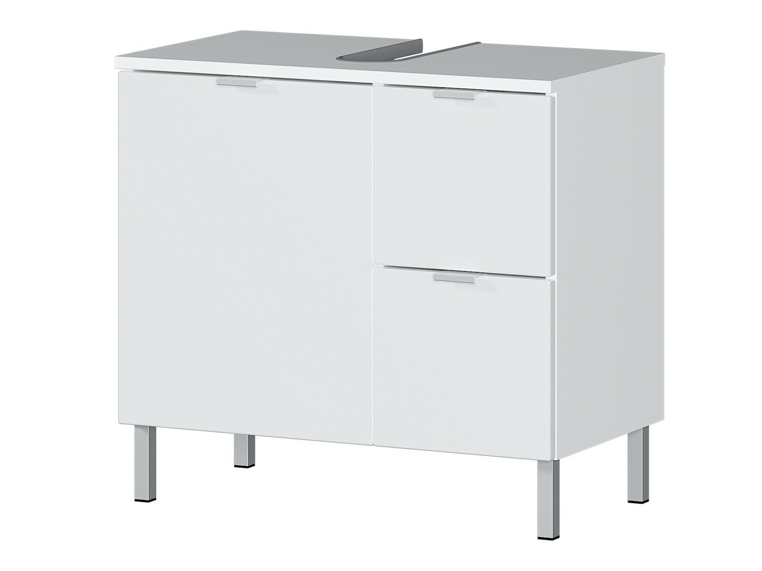 Όρθιο ντουλάπι νιπτήρα μπάνιου Lomcamo 100 (Άσπρο + Γυαλιστερό λευκό)