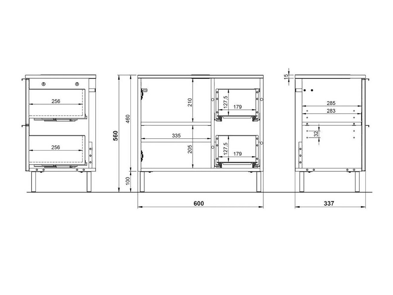 Όρθιο ντουλάπι νιπτήρα μπάνιου Lomcamo 100 (Άσπρο + Γυαλιστερό λευκό)