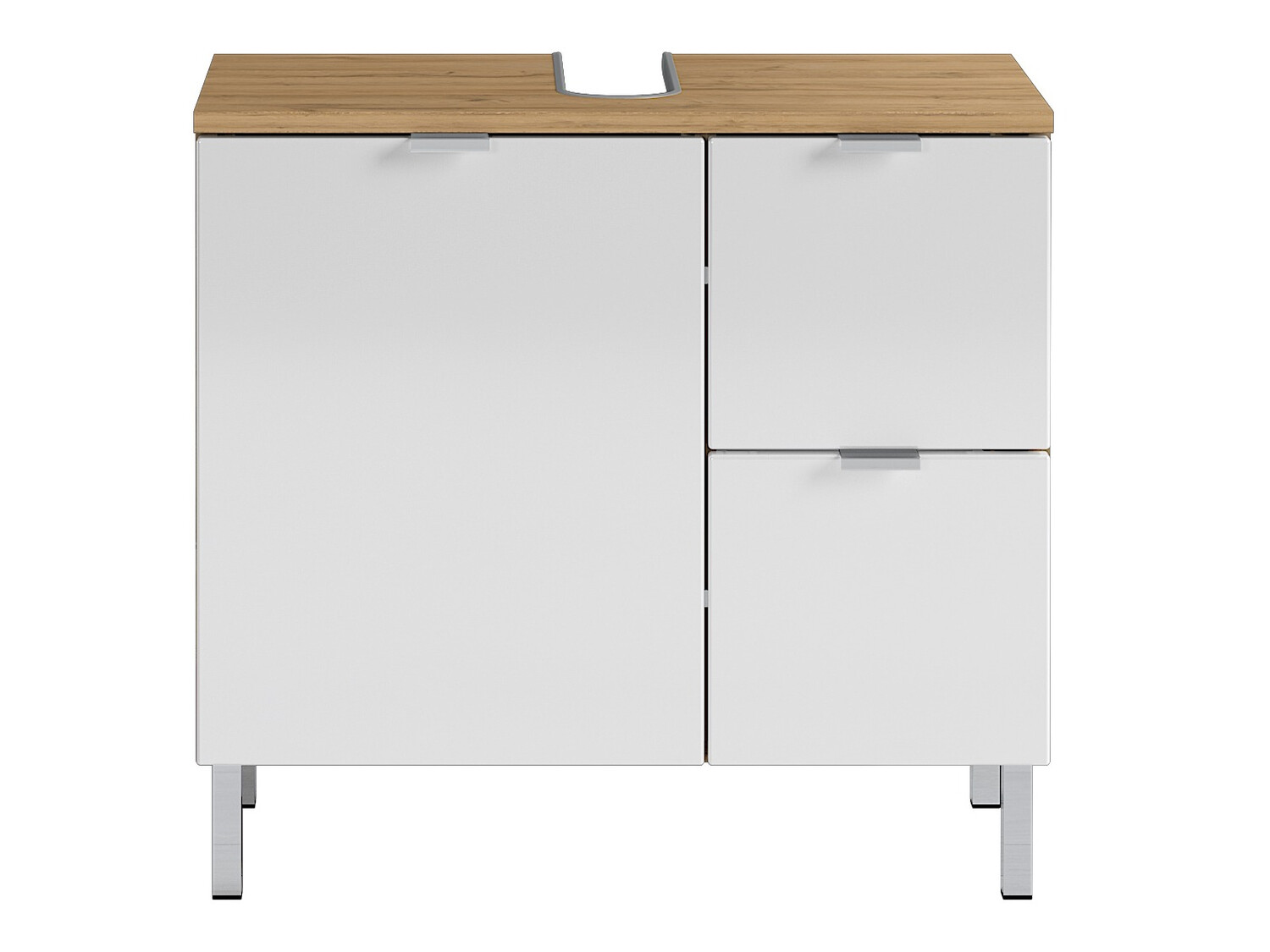 Όρθιο ντουλάπι νιπτήρα μπάνιου Lomcamo 100 (Γυαλιστερό λευκό + Grandson δρυς)