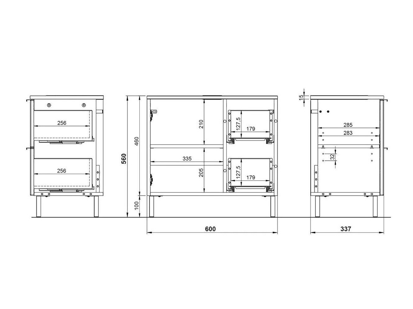 Όρθιο ντουλάπι νιπτήρα μπάνιου Lomcamo 100 (Γυαλιστερό λευκό + Grandson δρυς)