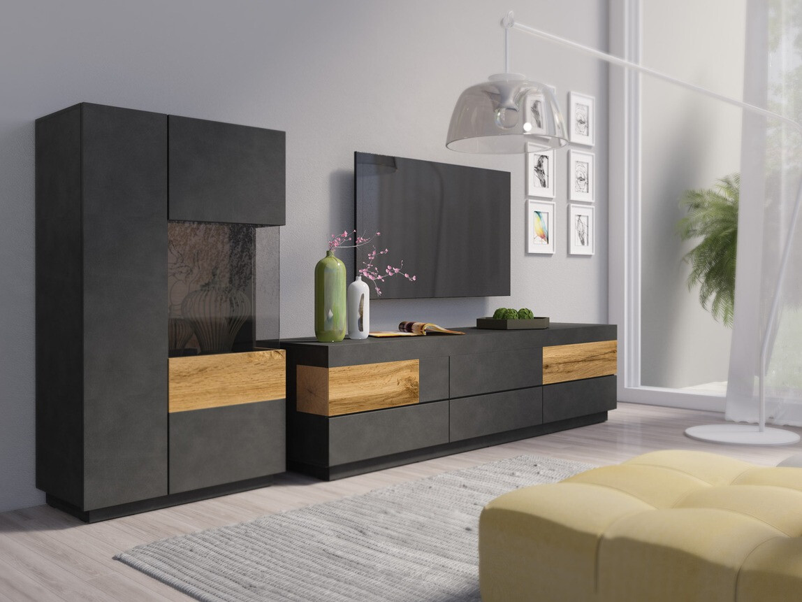 Living room set Livlore 109 (Matera grey + Wotan Oak)