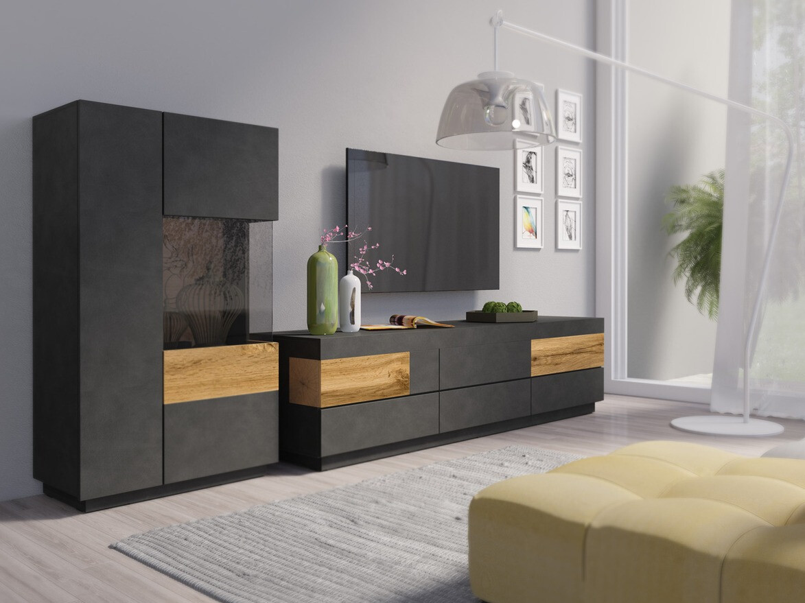 Sideboard Livlore 104 (Matera grey + Wotan Oak)