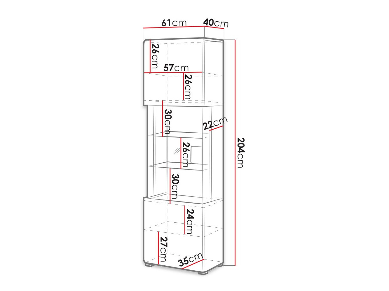 Βιβλιοθήκη Torsone 103 (Άσπρο + Γυαλιστερό λευκό + San remo δρυς)