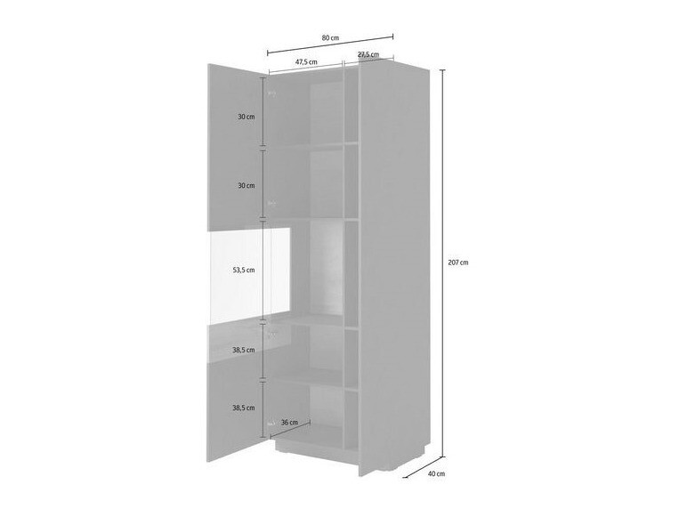 Σετ επίπλων σαλονιού Livlore 108 (Άσπρο + Γυαλιστερό λευκό + Δρυς wotan)