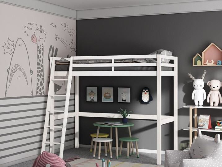 Υπερυψωμένο κρεβάτι Ruvfiva 105 (Άσπρο)