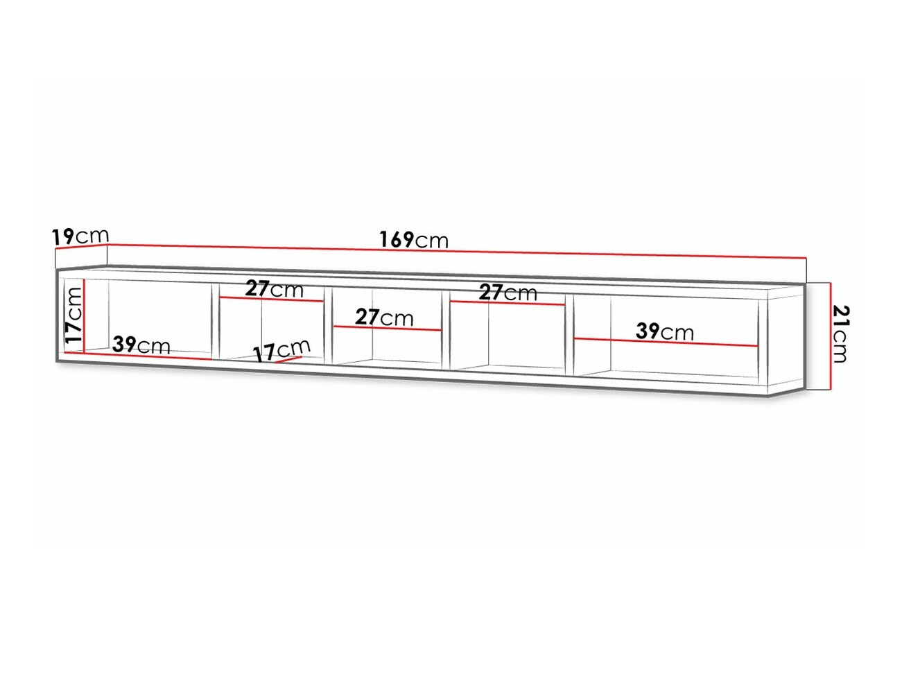 Ράφι τοίχου Torsone 105 (Άσπρο + San remo δρυς)