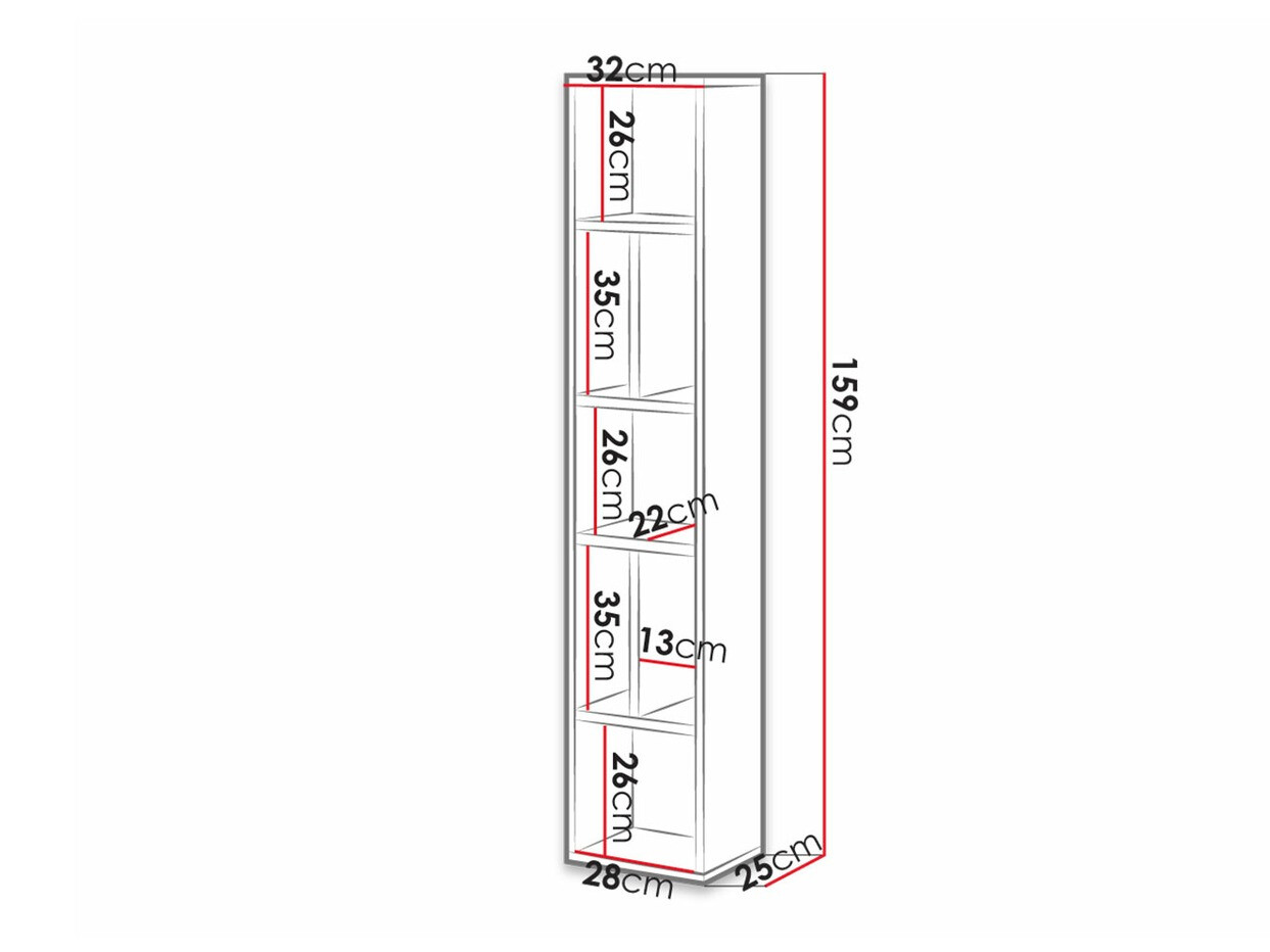 Ράφι τοίχου Torsone 106 (Ανθρακί + Gloss ανθρακί + Grandson δρυς)