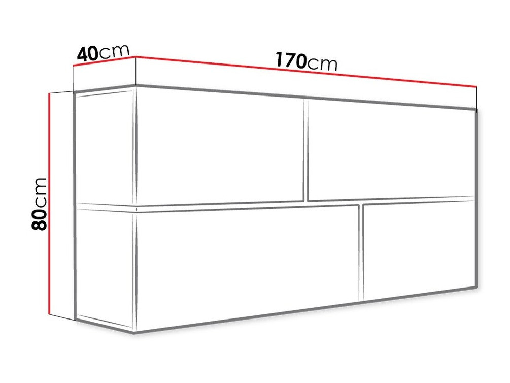 Wall cabinet Charlotte 100 (White + Glossy white + Sonoma oak)