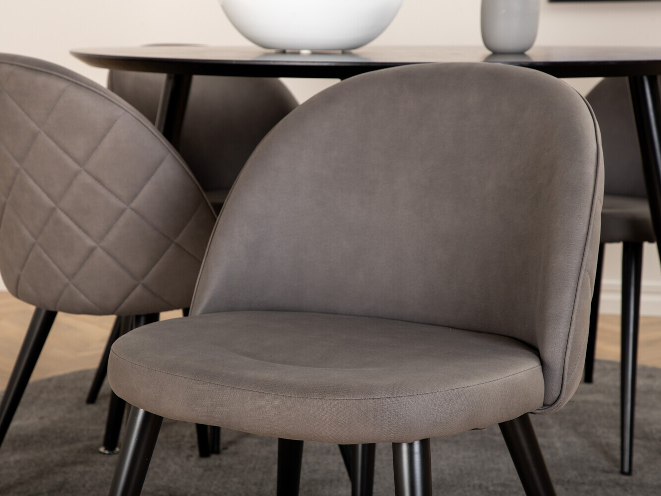 Σετ τραπεζαρίας Dallas 2545 (Γκρι + Μαύρο)