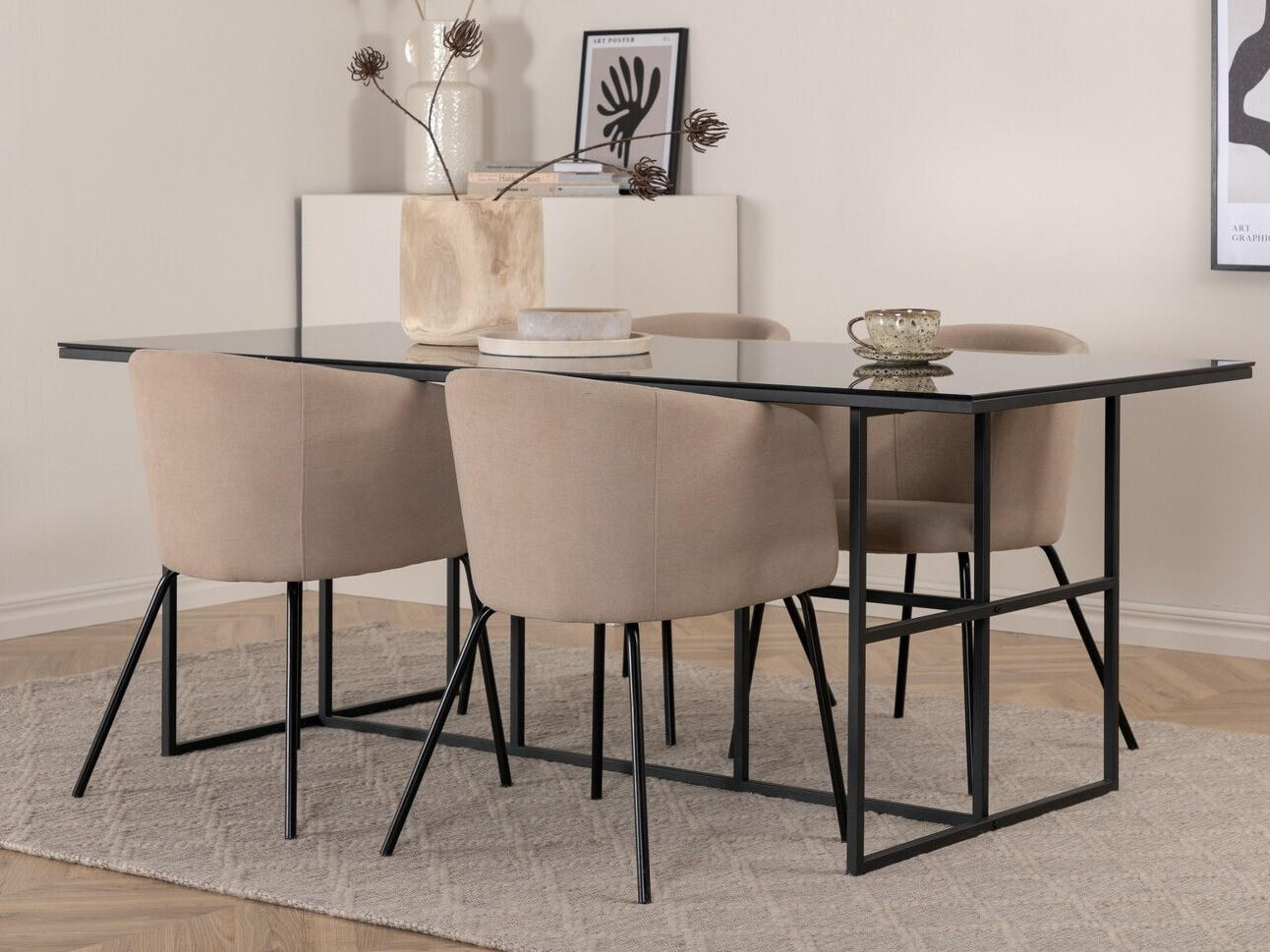 Dining set Dallas 3044 (Cream + Black)